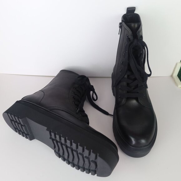 Aqua Logan Platform Hiker Boots Black 9.5M - Picture 11 of 16